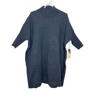 KERISMA pullover sweater dress angora blend size 0 / S small dolman sleeve blue